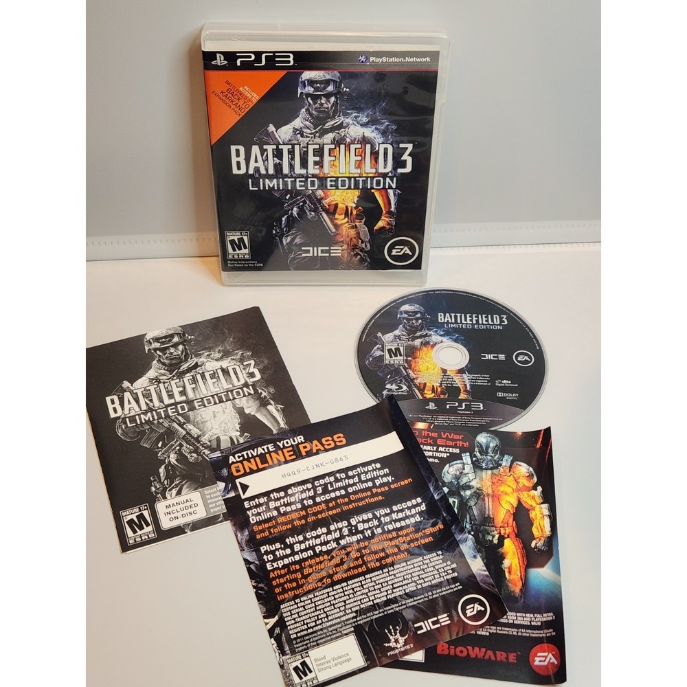 Battlefield 3 Limited Edition PlayStation 3 PS3 Game Complete Case Manual Tested